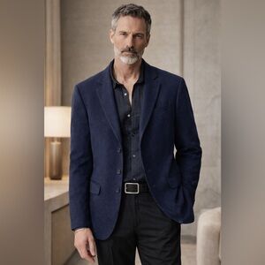 SOLD Locally * Cambridge 100% Cashmere Blue Blazer Sport Coat Size  40R